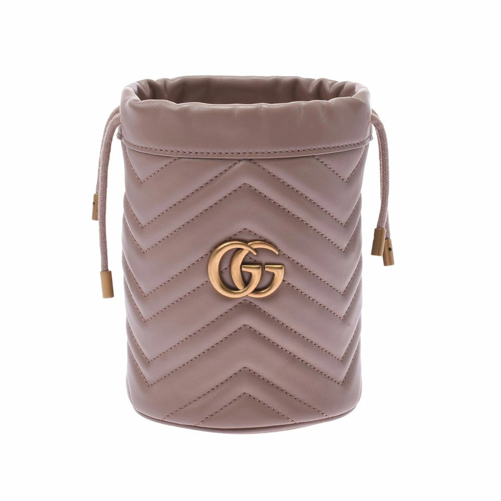 GUCCI GG Marmont Baguette Bag Beige Leather Shoulder